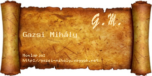 Gazsi Mihály névjegykártya